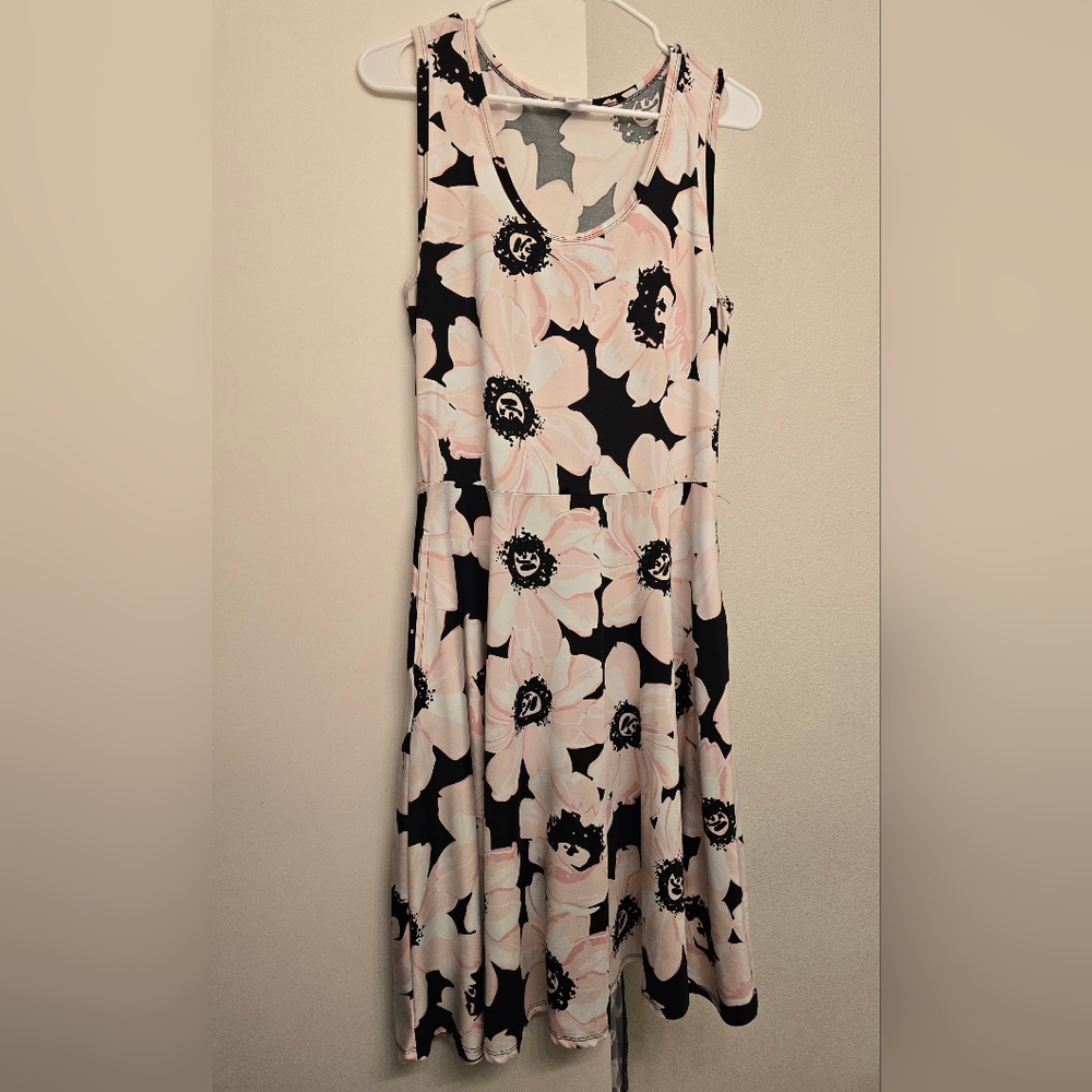 LuLaRoe Nicki dress size L Large pink black white